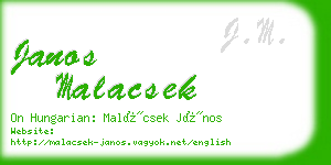 janos malacsek business card